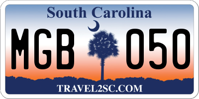 SC license plate MGB050