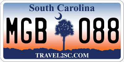 SC license plate MGB088