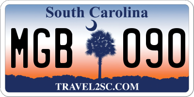 SC license plate MGB090
