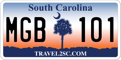 SC license plate MGB101