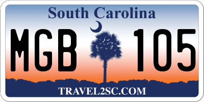 SC license plate MGB105