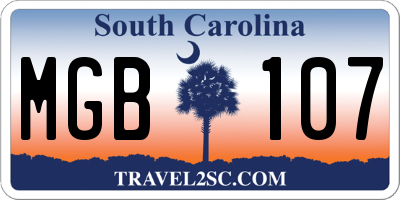 SC license plate MGB107