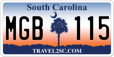 SC license plate MGB115