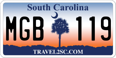 SC license plate MGB119