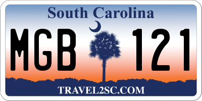 SC license plate MGB121