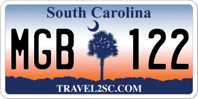 SC license plate MGB122