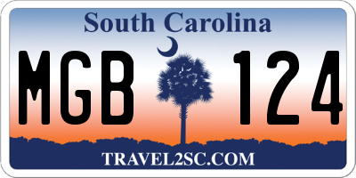 SC license plate MGB124