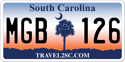 SC license plate MGB126