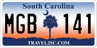 SC license plate MGB141