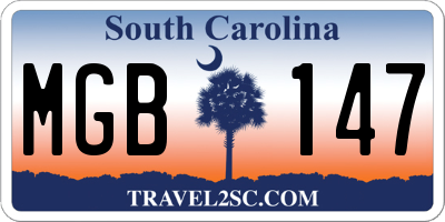 SC license plate MGB147