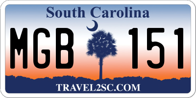 SC license plate MGB151
