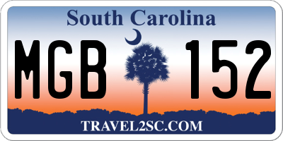 SC license plate MGB152