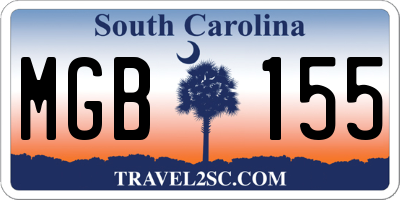 SC license plate MGB155