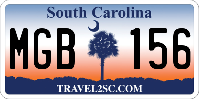 SC license plate MGB156