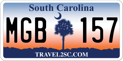 SC license plate MGB157
