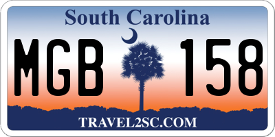 SC license plate MGB158