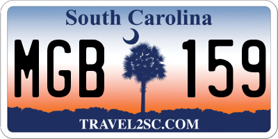 SC license plate MGB159