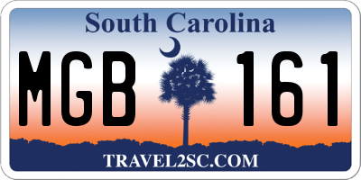 SC license plate MGB161