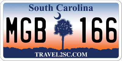 SC license plate MGB166