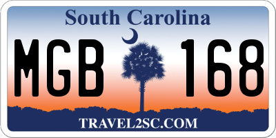 SC license plate MGB168