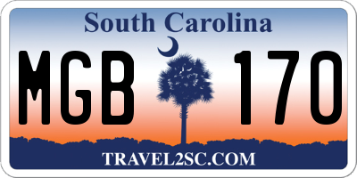 SC license plate MGB170