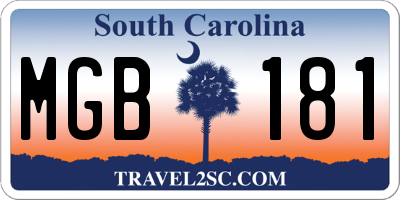 SC license plate MGB181