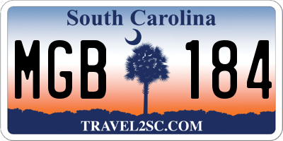 SC license plate MGB184