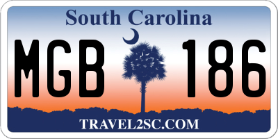 SC license plate MGB186