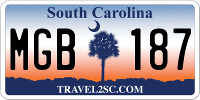 SC license plate MGB187