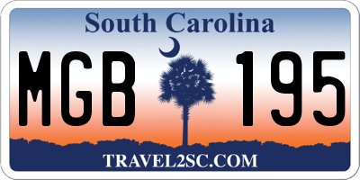 SC license plate MGB195