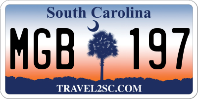 SC license plate MGB197