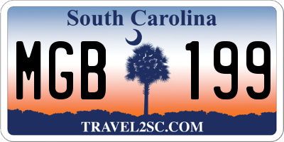 SC license plate MGB199