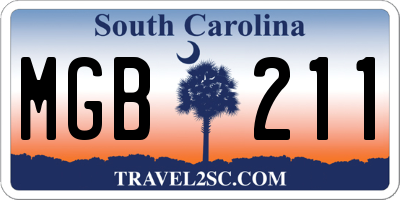 SC license plate MGB211