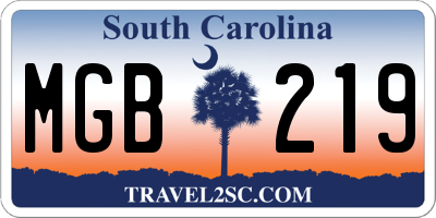SC license plate MGB219