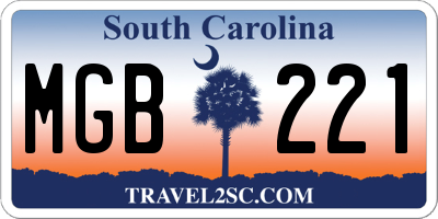 SC license plate MGB221