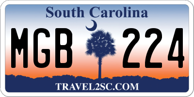 SC license plate MGB224