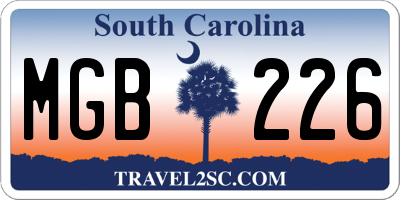 SC license plate MGB226