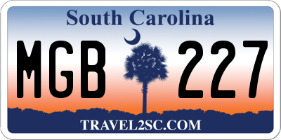 SC license plate MGB227