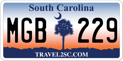 SC license plate MGB229