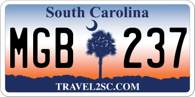 SC license plate MGB237