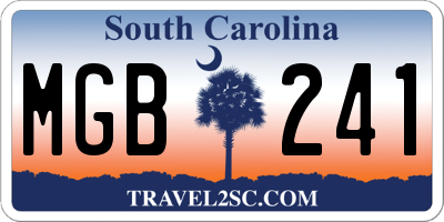 SC license plate MGB241