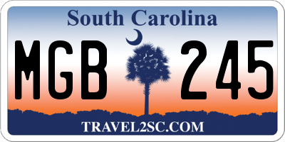 SC license plate MGB245