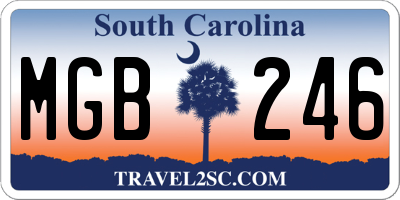 SC license plate MGB246