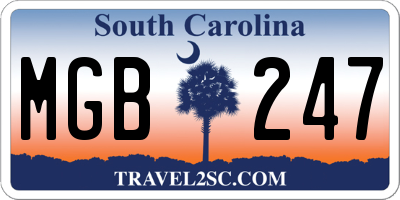 SC license plate MGB247