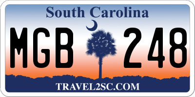 SC license plate MGB248