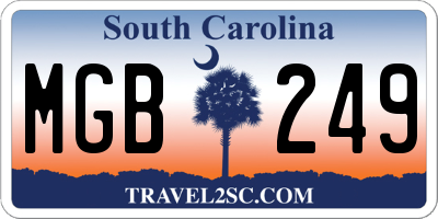 SC license plate MGB249