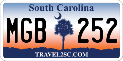 SC license plate MGB252