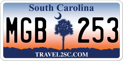 SC license plate MGB253