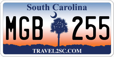 SC license plate MGB255