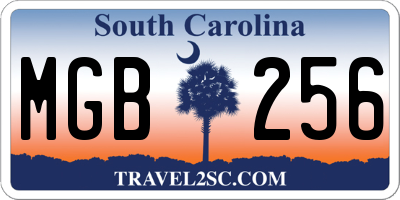 SC license plate MGB256